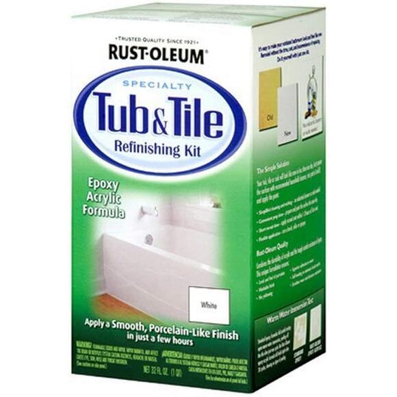 Rust-Oleum 7860519 Tub And Tile Refinishing 2-Part Kit, White 32 Fl Oz L5-1 - Picture 1 of 9
